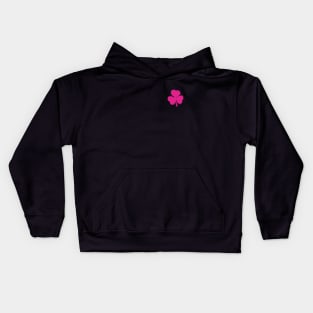 Small Pink Shamrock for St Patricks Day Kids Hoodie